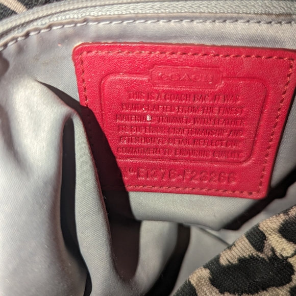 Coach bag red and leopard print with matching wallet - Picture 10 of 16